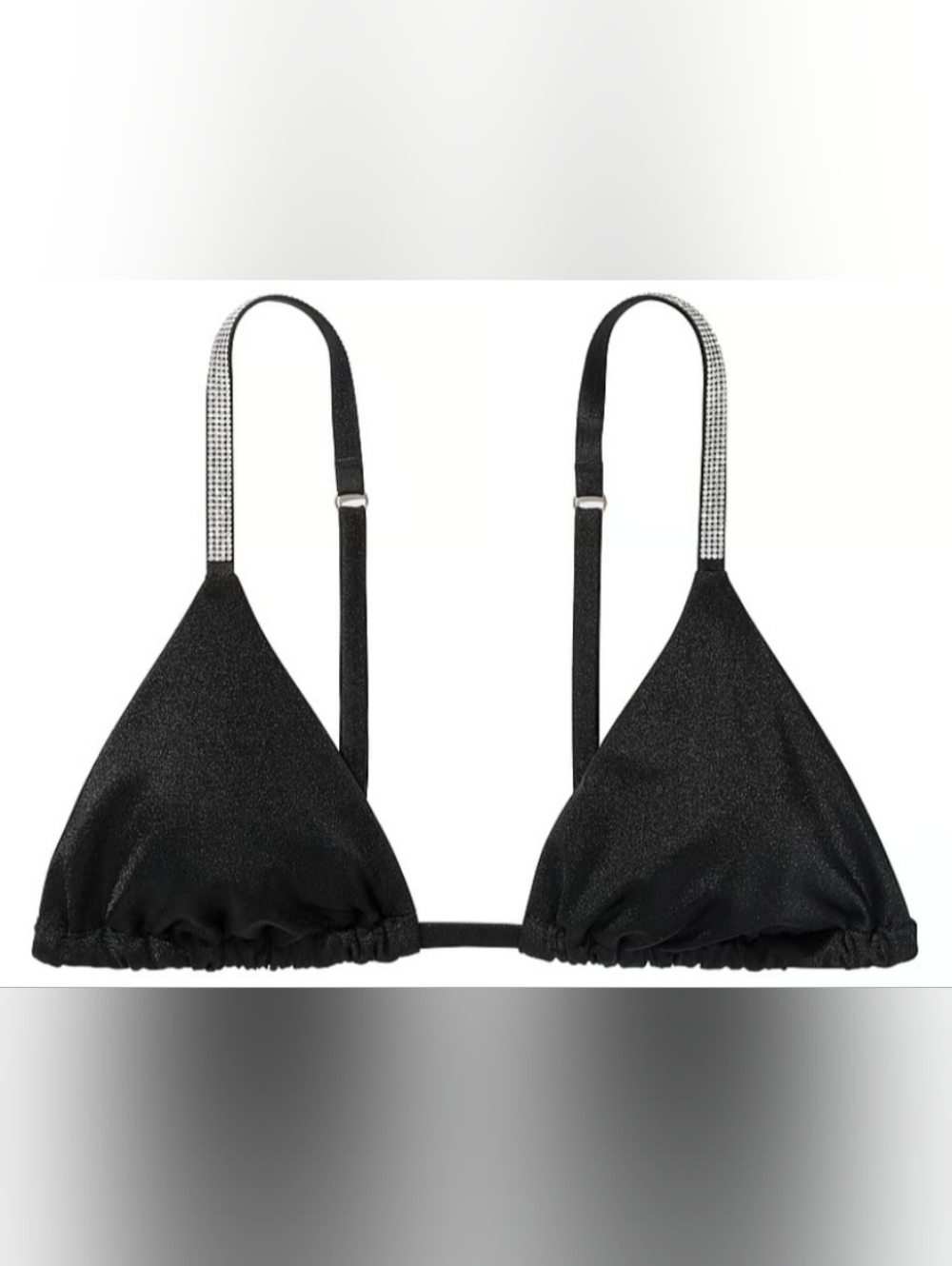 S M L XL XXL VS Swim Shine Strap Triangle Bikini Top Black